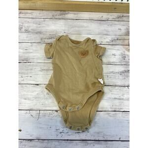 SHEIN Baby Bear Patch Bodysuit Brown Short Sleeve 1–3 Months